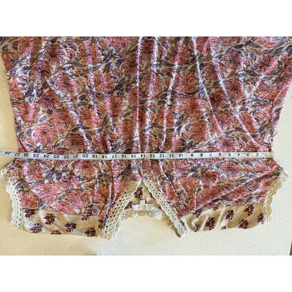 Suzanne‎ Betro Weekend Women’s Large Cream Pink Floral V-Neck - Picture 8 of 10